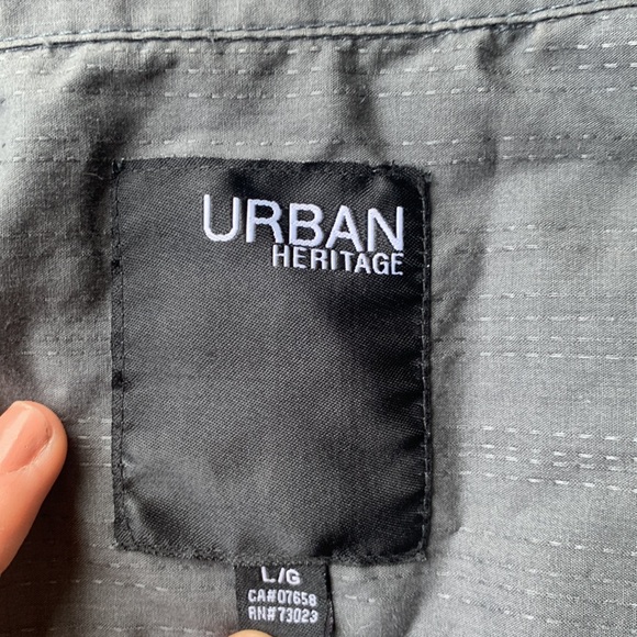 Grey grunge button up with cool patch - Picture 4 of 4